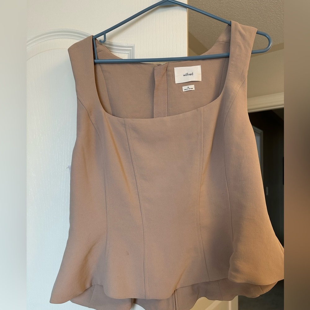 Wilfred Beige Sleeveless Blouse
